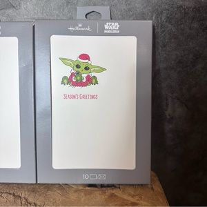 Hallmark Biglietti Di Natale Star Wars Mandalorian: Confezione 10 Cartoline Con Grogu E Rane Sorgan